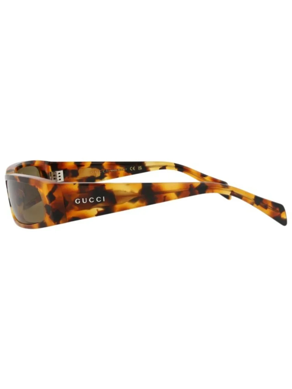 New Gucci Women's Sunglasses Square Rectangle Recycled Acetate Frame Mens Havana